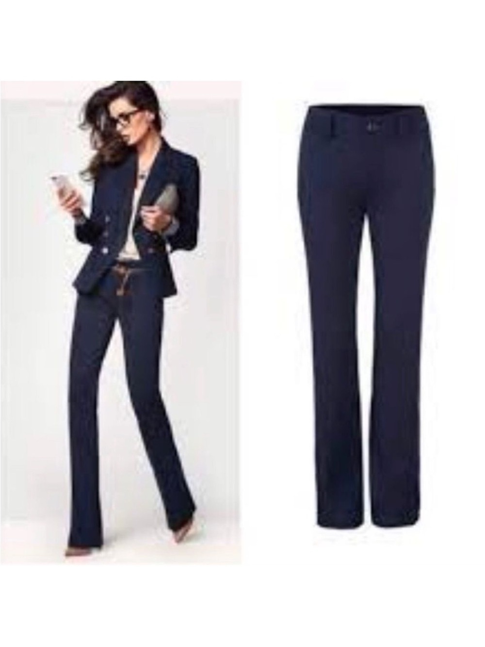 Cabi Trousers Navy Blue‎ Top Notch Trouser Straight Pants Style 3202L Office 10